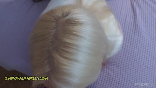 Dan Surprises Stepson with Cock Crazed Blonde That Wants To be Tag Teamed!