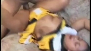 Ebony Cheerleader Fucked and Jizz Creamed