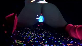 Samantha Saint gets off in this super hot black light solo